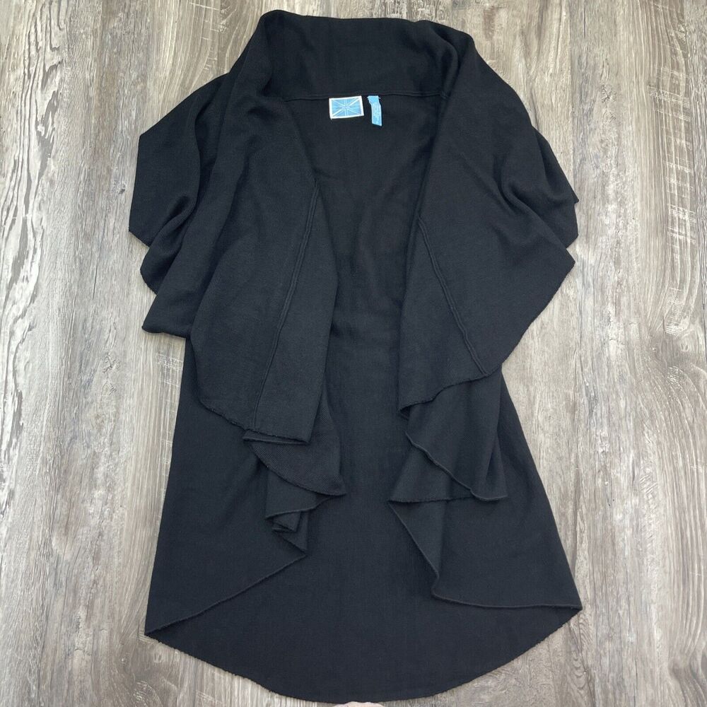 Survival Womens Sleeveless Sweater Vest Black Viscose Waterfall Size Small
